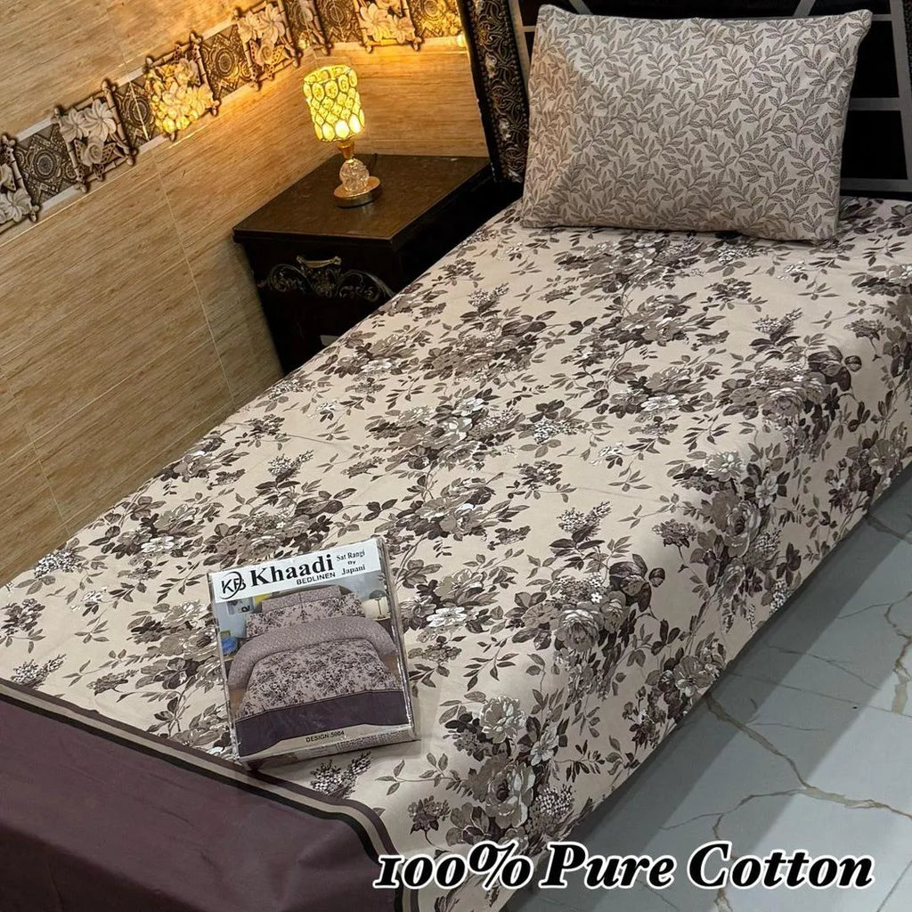 Vibrant 4 Pcs Pure Cotton Printed Single Bedsheet