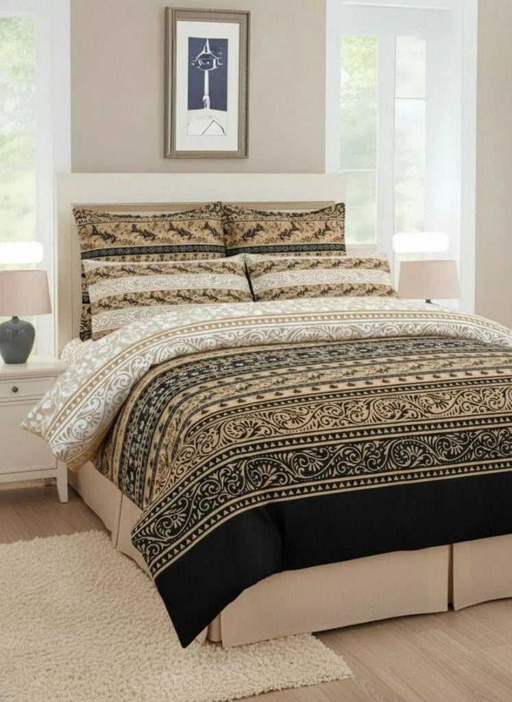 Luxurious 6 Pcs Cotton Salonica Printed Double Bed Razai Set