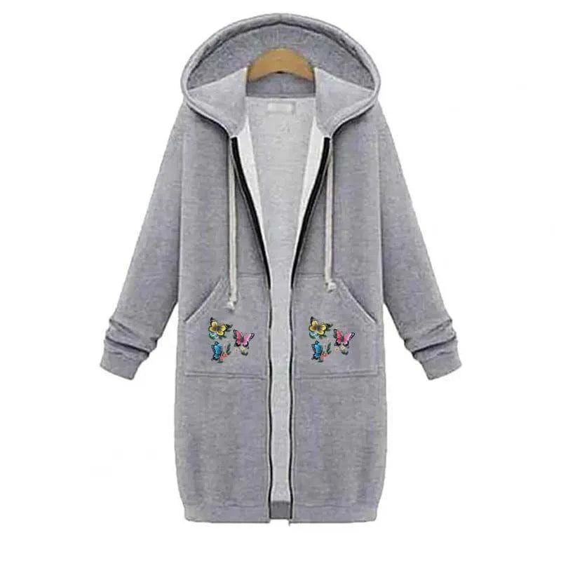 Women's Extra-Long Zipper Hoodie